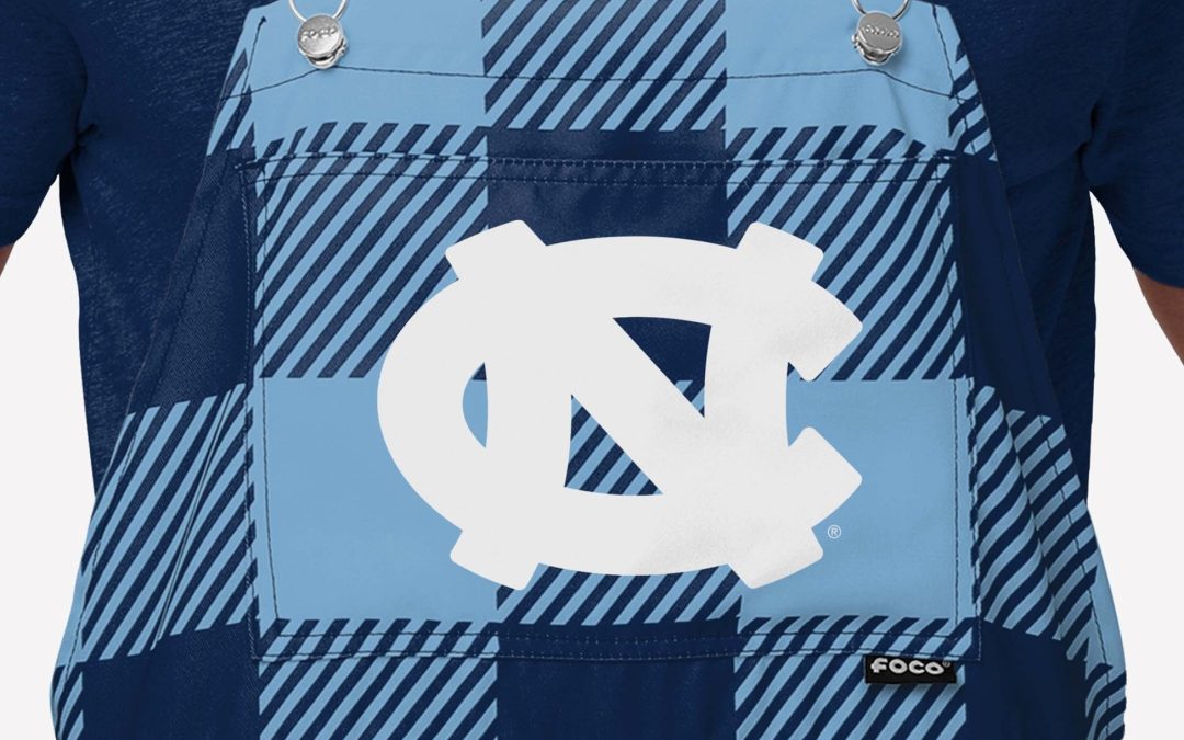 Become a Heels Super Fan In Style With The UNC Tar Heels Buffalo Plaid Bib Shortalls